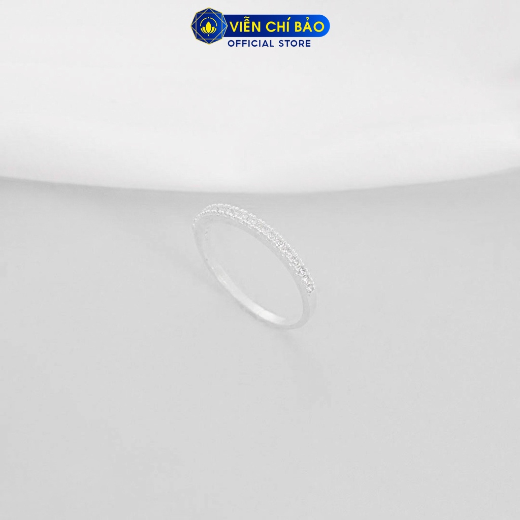 Nhẫn bạc nữ một hàng đá chất liệu bạc 925 thời trang phụ kiện trang sức nữ thương hiệu Viễn Chí Bảo N400785