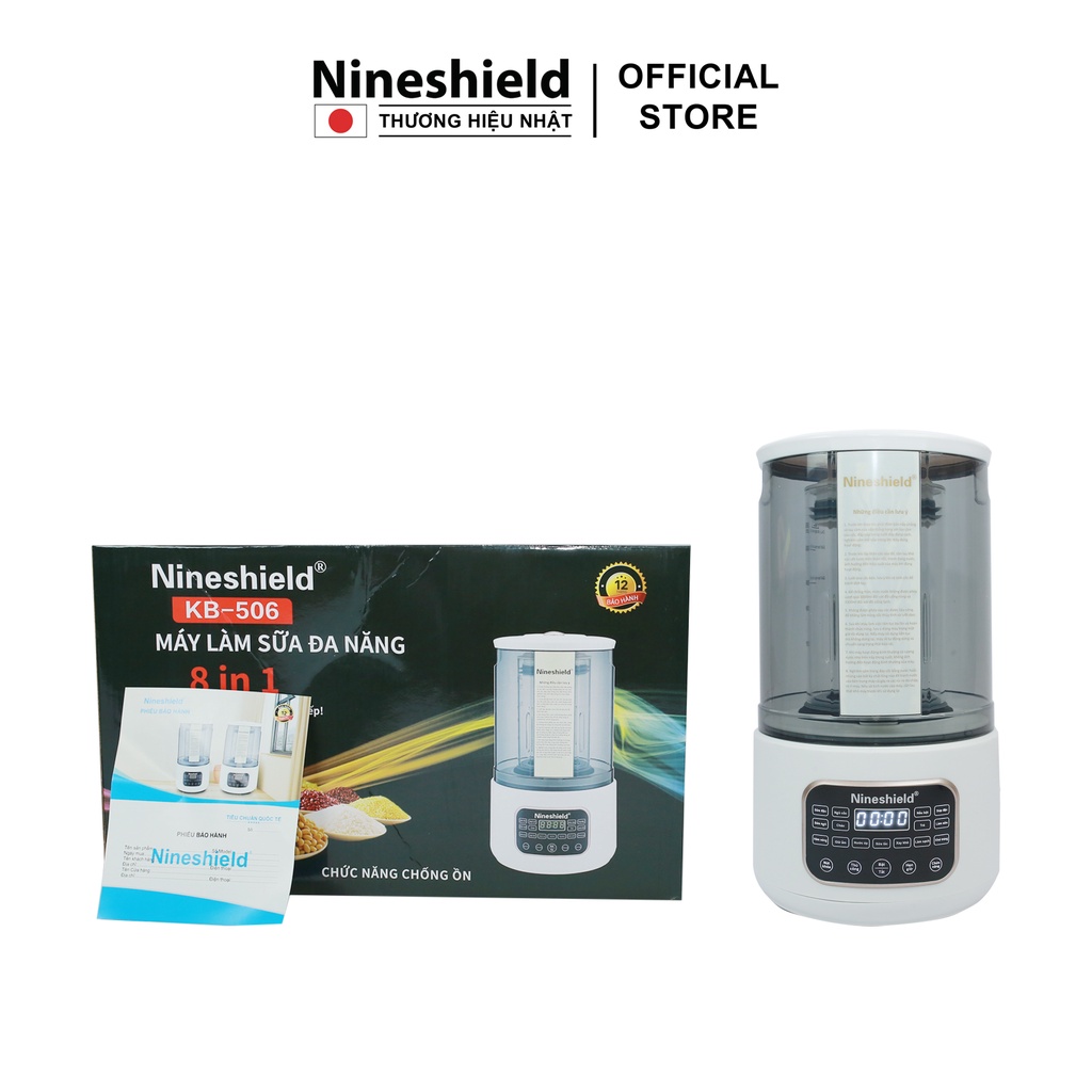 Máy làm sữa hạt NINESHIELD KB506 đa năng với 15 chức năng nấu thông minh - Hàng chính hãng