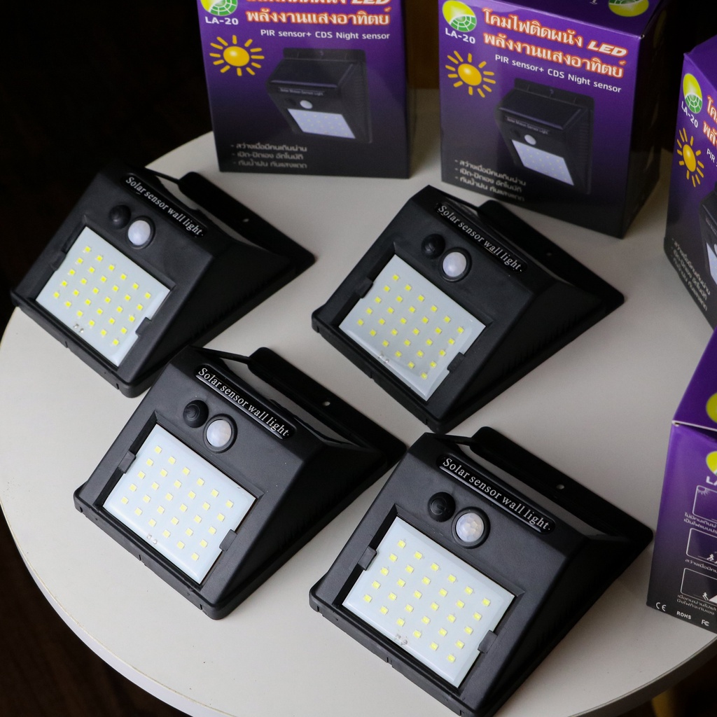 Đèn led năng lượng mặt trời 30 led tiết kiệm điện, chống thấm nước, cảm biến chuyển động, có người tự động phát sáng
