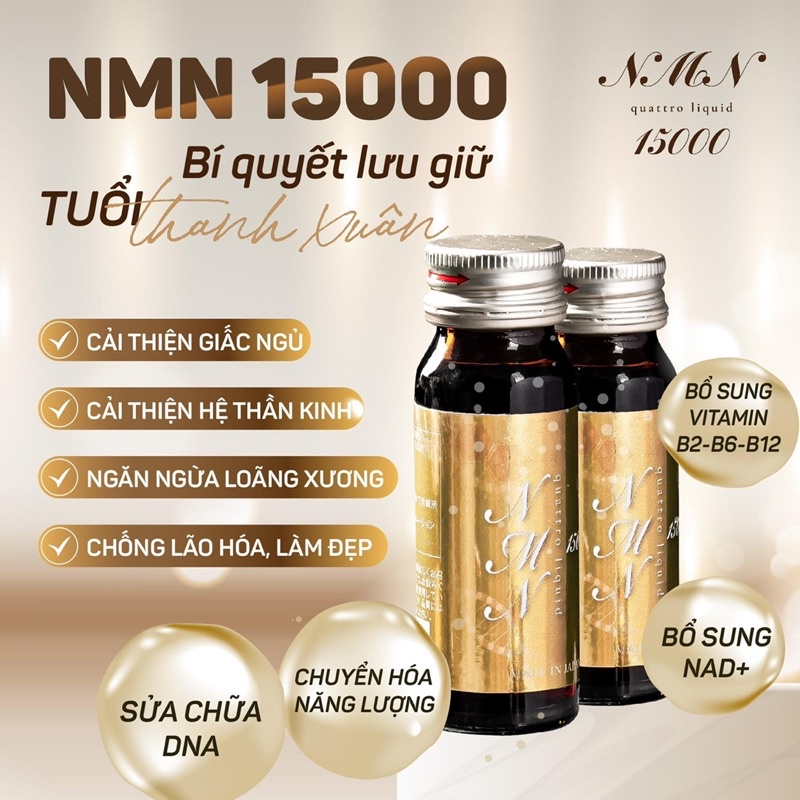 Nước uống trẻ hoá da NMN 15000 Liquid hộp 10lọ x 50ml