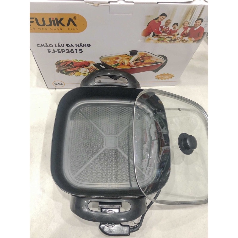 Chảo lẩu điện vuong 3 lít Fujika. Hàng chính hãng , bảo hành 12 tháng