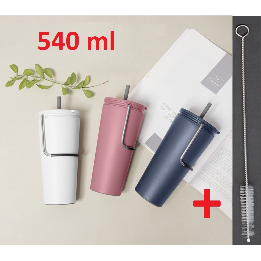 Ly giữ nhiệt Lock and Lock Bucket Tumbler with Straw 540 ml - LHC4268 - tích hợp ống hút, quai xách, đế chống trượt