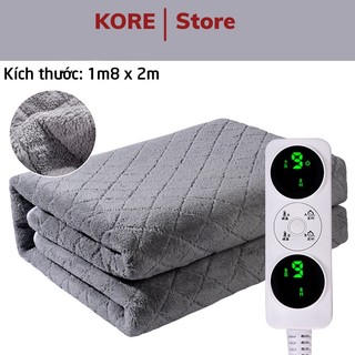 Chăn điện Korea làm ấm hai vùng độc lập có điều khiển hẹn giờ 180x200cm