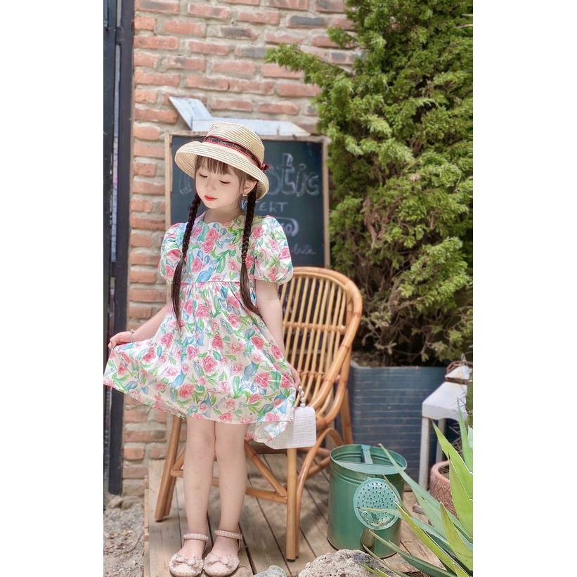 Váy Bé Gái 8-40kg💕𝑭𝑹𝑬𝑬𝑺𝑯𝑰𝑷 💕 NHƯ Ý HOUSE'- hoa hồng xanhg