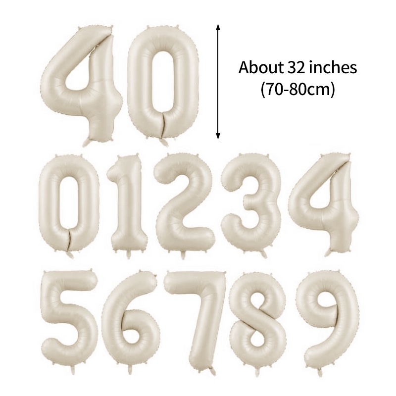 Bong Bóng Nhôm Kỹ Thuật Số 32 Inch Trang Trí Tiệc Sinh Nhật