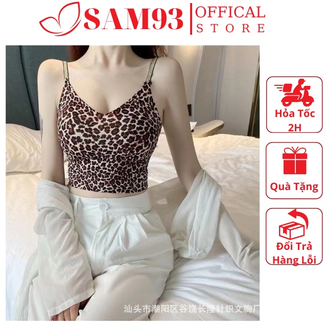 Áo Bra Nữ Đúc Su 2 Dây Đơn Giản Họa Tiết Da Báo Cao Cấp💖FREESHIP💖 Áo Ngực Bra Vắt Dây Chéo Lưng Gợi Cảm – SAM93 B7