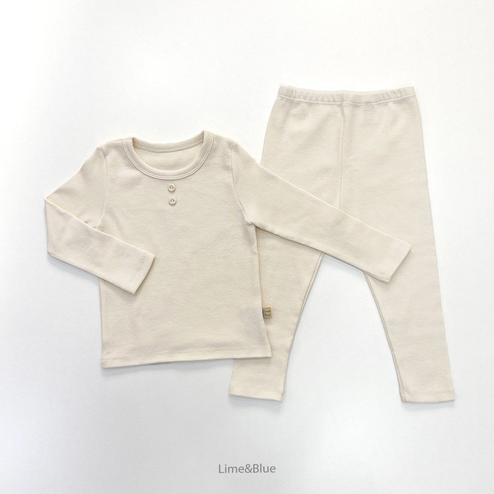 Lime&Blue Bộ đồ khuy cho bé Hàn Quốc