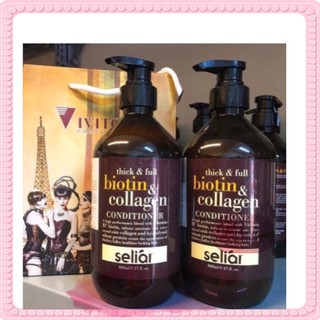Cặp Dầu Gội Biotin & Collagen Mỹ 800ml x 2 ( Phục Hồi Tóc Hư Tổn-Thick & Full )