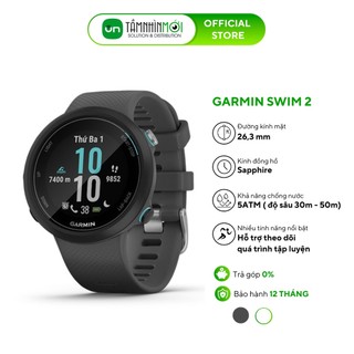 Đồng hồ thông minh garmin swim 2, gps, sea, xám đá phiến và trắng - hàng chính hãng