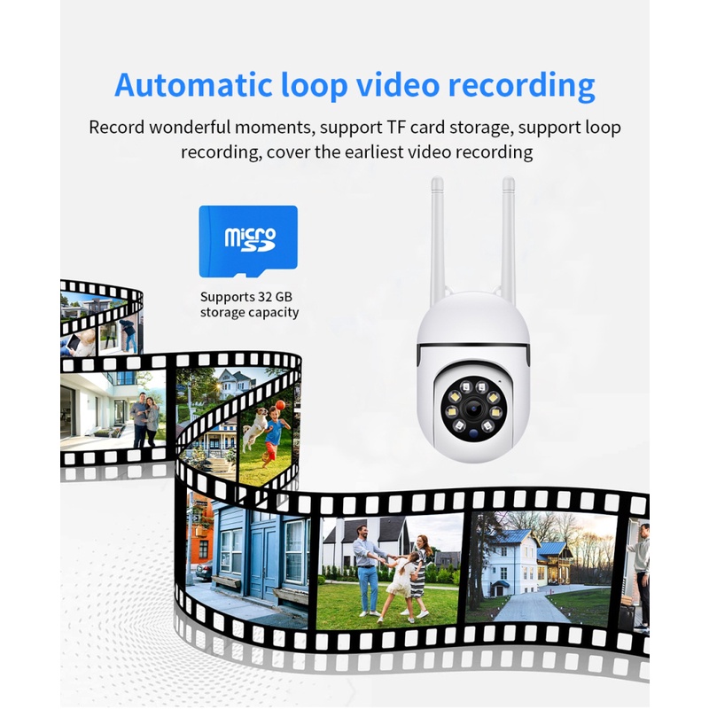 Hd 2.4G Wifi Ip 4x Zoom Camera Giám Sát Ngoài Trời Màu Tầm Nhìn Ban Đêm Con Người Phát Hiện An Ninh Camera Quan Sát Cho Bé màn Hình