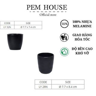 Ly Nhựa Melamine Nhám Đen Nhiều Size