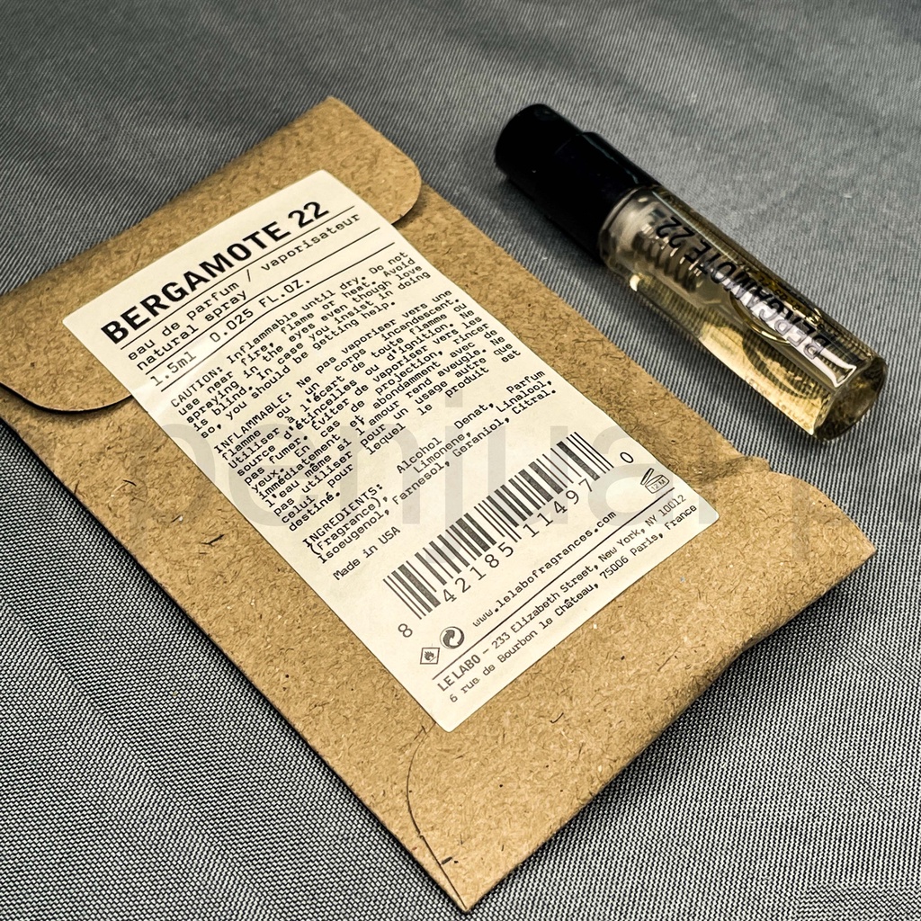 Chai nước hoa trung tính 1.5ml - Le Labo Bergamote 22