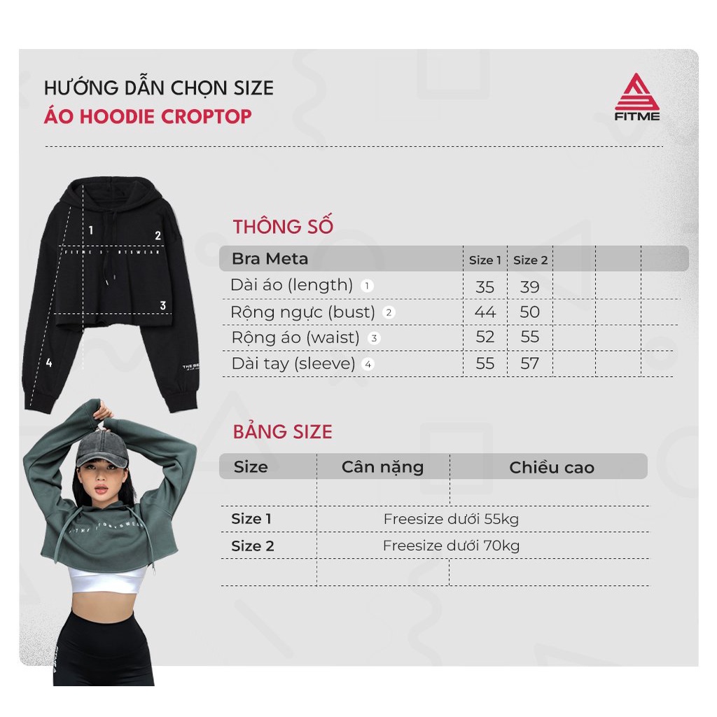 Bộ thể thao nữ Fitme áo Hoodie Croptop Be, quần jogger nỉ bông Be chất cotton dày dặn form rộng