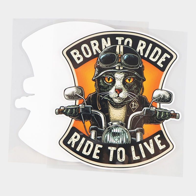 Miếng Dán Phản Quang Chống Thấm Nước Hình Mèo Lái Xe Mô Tô