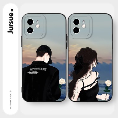 Ốp điện thoại JURSUE Y2677 in hình kiểu cặp thích hợp cho iPhone 17 Air 16 15 14 13 12 11 Pro Max SE 2020 X XR XS ip 8 7 Plus