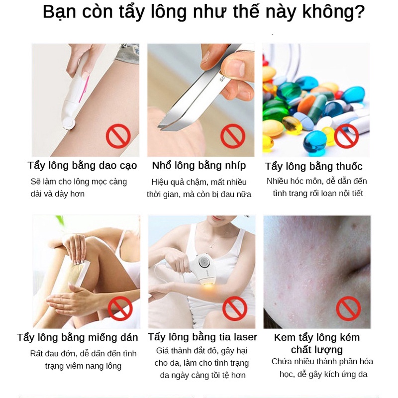 Kem tẩy lông Tẩy lông vùng kín Cho bà bầu 100g chóng không đau tẩy lông nách cả người tay chân toàn thân nam nữ toàn có