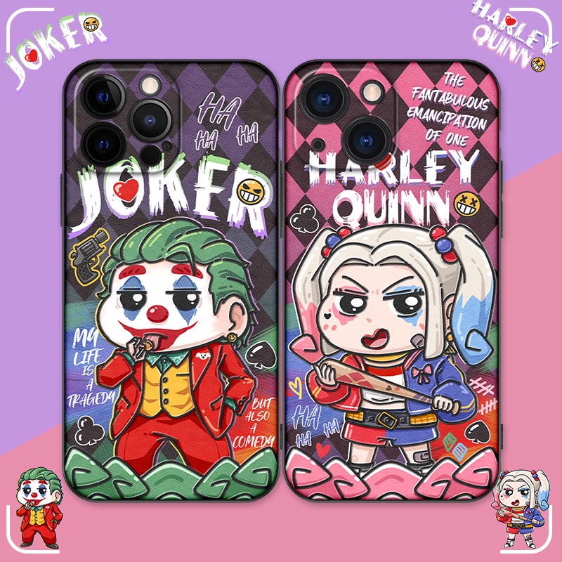 Ốp Điện Thoại In Hình Joker Và Harley Quinn Cho iPhone14ProMax iP11Pro XS iPhone11 13mini 13Promax 11 12 13 7p