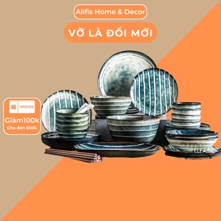 Bộ bát đĩa sứ cao cấp Scandinavian 17-30 món cho gia đình 4-6 người