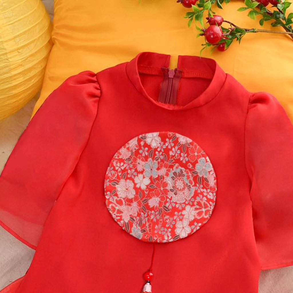 Sét Áo dài cho bé gái Mộc Khuê , áo dài cách tân tết 2023 đủ size 2 3 4 5 6 7 8 9