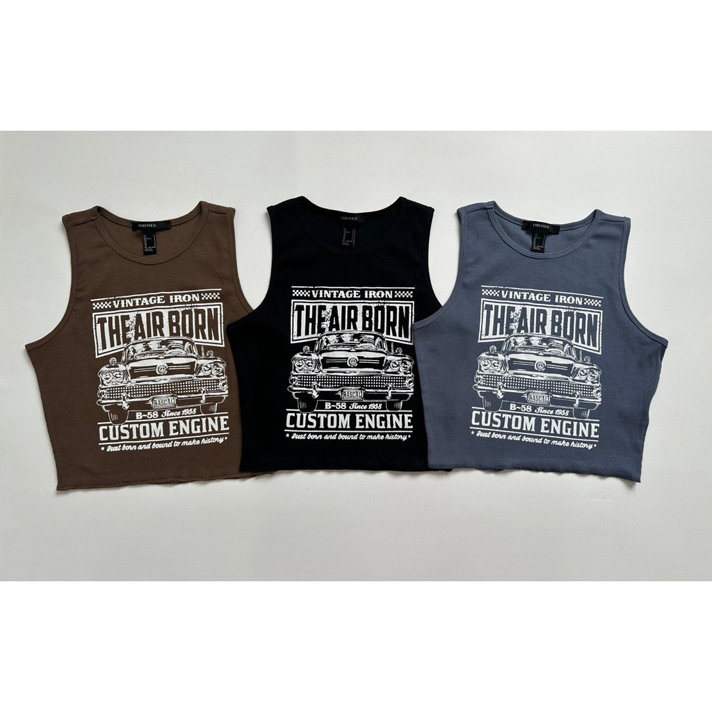 Áo sát nách, Croptop ba lỗ in nhiều mẫu