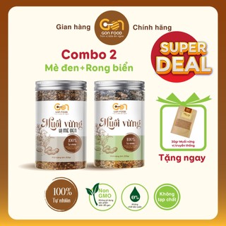 Combo 02 hũ muối vừng GON FOOD mix vị - muối vừng truyền thống, muối vừng SIÊU rong biển, muối vừng mè đen