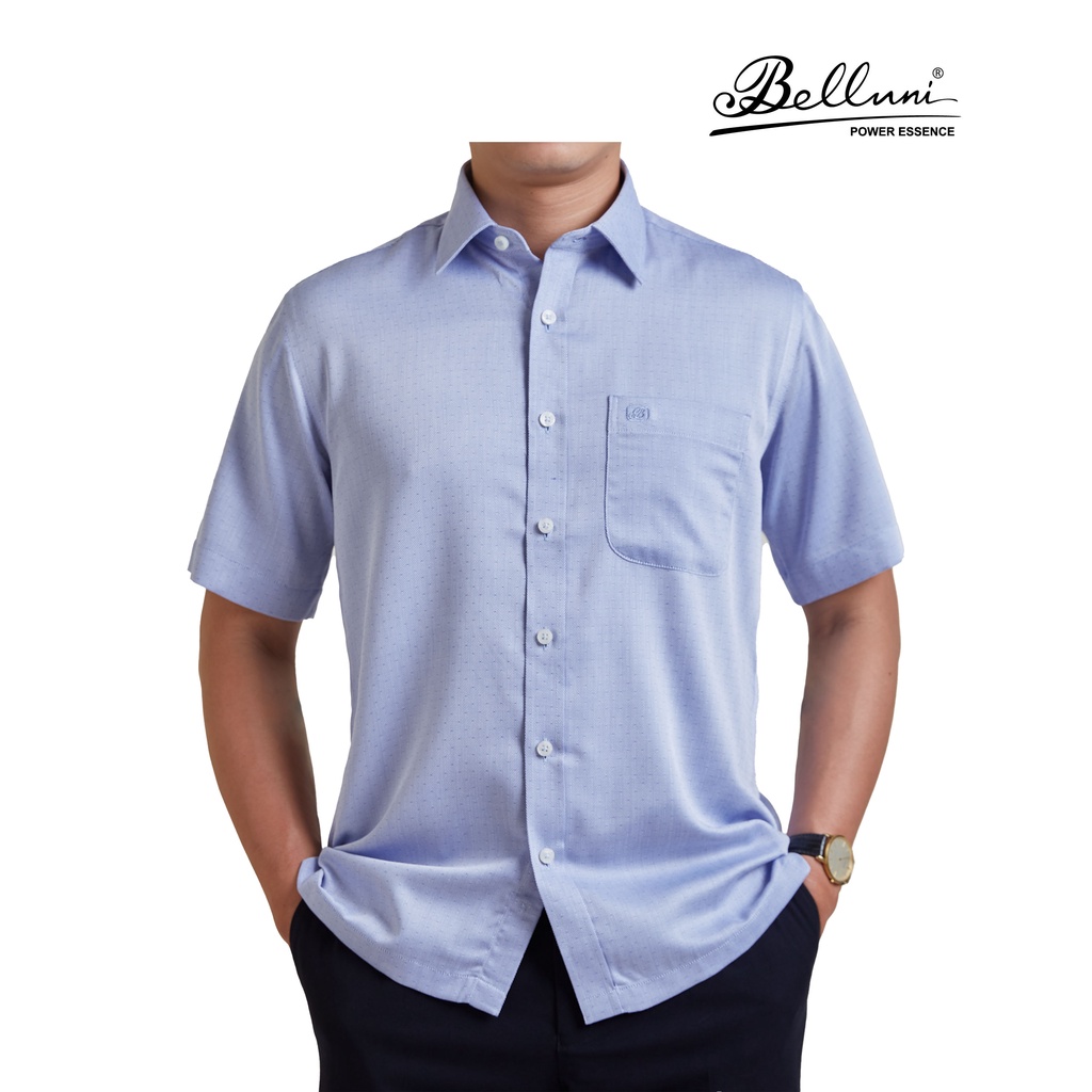 Áo sơ mi nam ngắn tay BELLUNI vải sợi tre mềm mại chống nhăn - ABN.BP.BE.223.B6