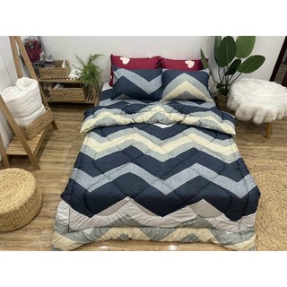 Bộ 5 món chăn phao ga gối poly cotton hàng loại 1 chăn m8x2m