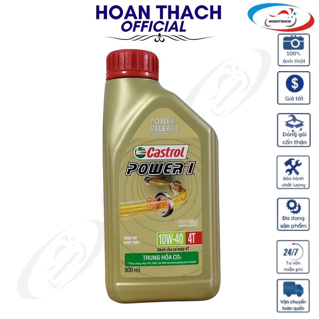 Nhớt Xe Số Cao Cấp Castrol Power1 10W40 800Ml Với Công Thức Trung Hòa Cặn Cacbon - Dầu Nhớt Xịn Chăm Sóc Xe Toàn Diện