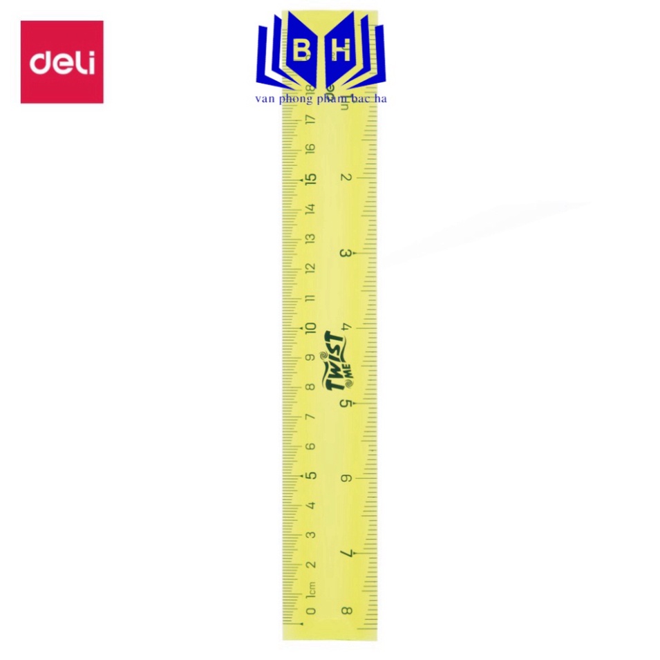 Thước kẻ nhựa dẻo EcoPVC 20cm Deli - E6208
