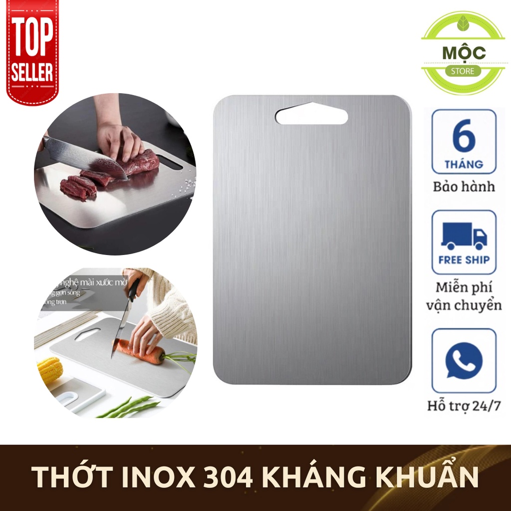 Thớt Inox 304 Kháng Khuẩn Cừờng Lực- Vệ Sinh Dễ Dàng- Rã Đông Nhanh - Chống Ẩm Mốc - Không Xước Dăm- Không Mùn Gỗ