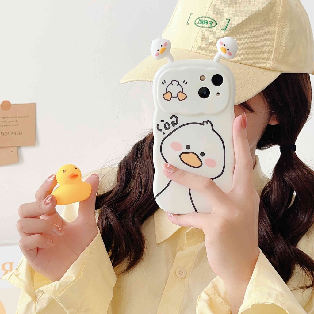 Ốp Điện Thoại In Hình Vịt Hoạt Hình Dễ Thương Cho IPhone14Pro Max 11 Pro Max XR XS X 12 13Pro