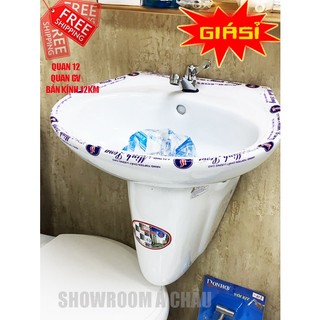 Chậu lavabo treo,chậu rửa mặt giá rẻ,bồn rửa mặt treo tường nhà trọ,sứ Minh Long tại showroom Á CHÂU