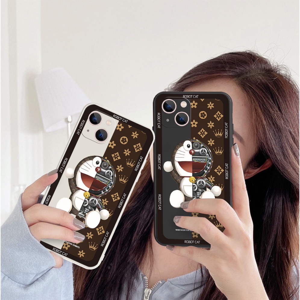 Ốp Điện Thoại Silicon Mềm Hình Doraemon Hai Màu Cho iPhone 14 Pro Plus Max 13 12 11 mini Pro Max XS XR X 7 8 SE 6 6S mini Pro