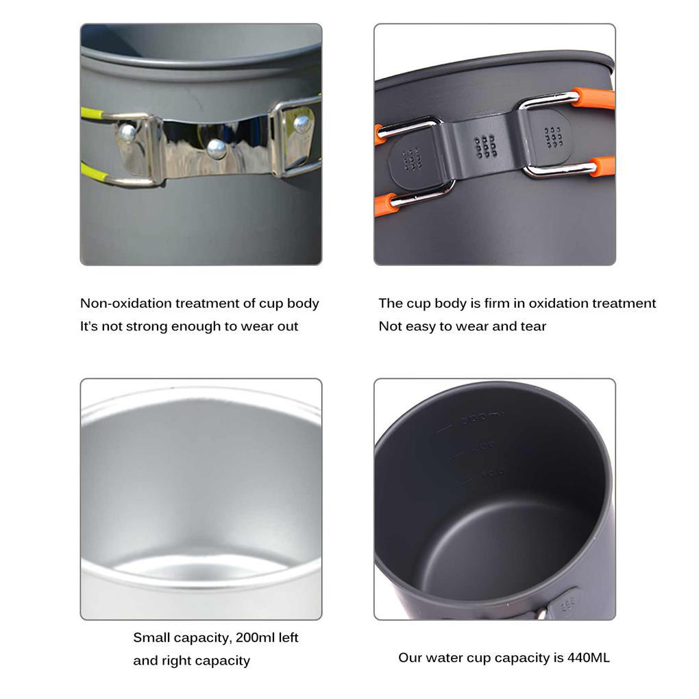 Cốc Uống Nước 440ml Bằng Hợp Kim Nhôm Chống Rỉ Tiện Dụng Mang Theo Du Lịch Cắm Trại