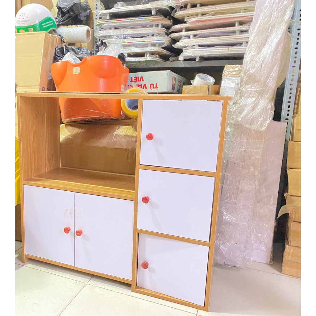 Tủ Kệ để lò vi sóng,5 ngăn có tủ, 70x78x30 cm, lưu trữ bảo quản đồ đạc