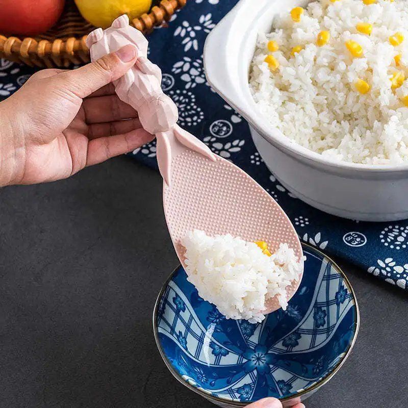 Vá múc/ mui xới cơm hình chú thỏ dễ thương lúa mạch có đế đứng chống dính, chịu nhiệt tốt khogiasi.247