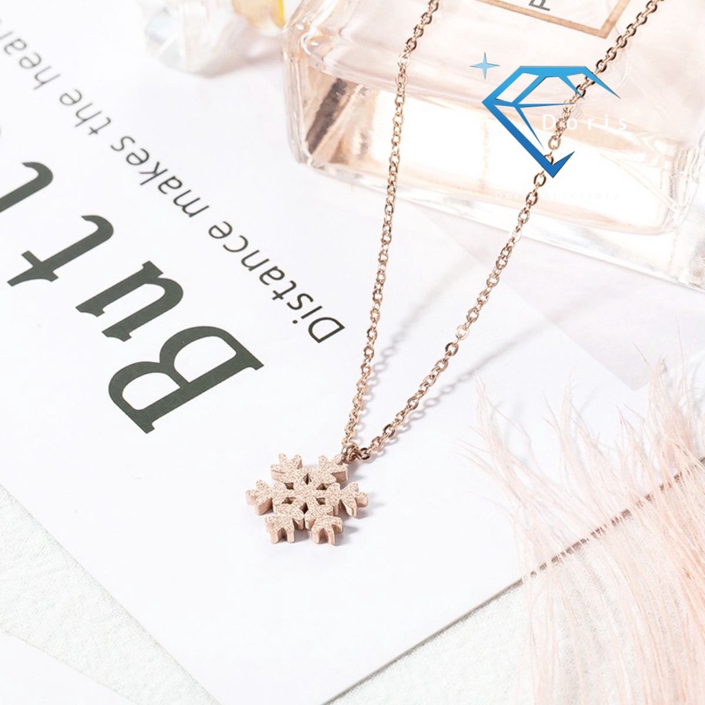 Dây chuyền nữ Doris titan bông tuyết Gold / Silver / Rose Gold X5-301-2