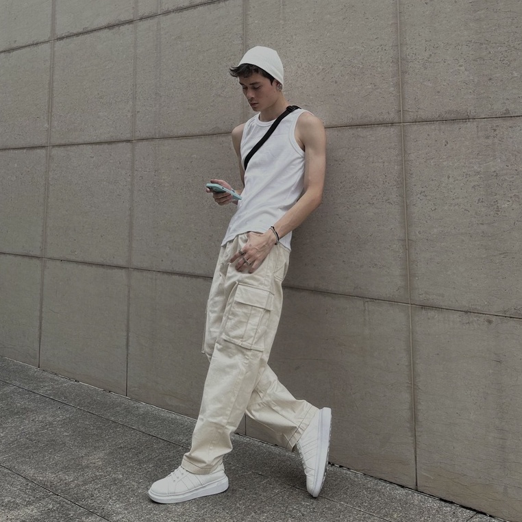 Quần Khaki Túi Hộp Màu Beige - Khaki Cargo Pants