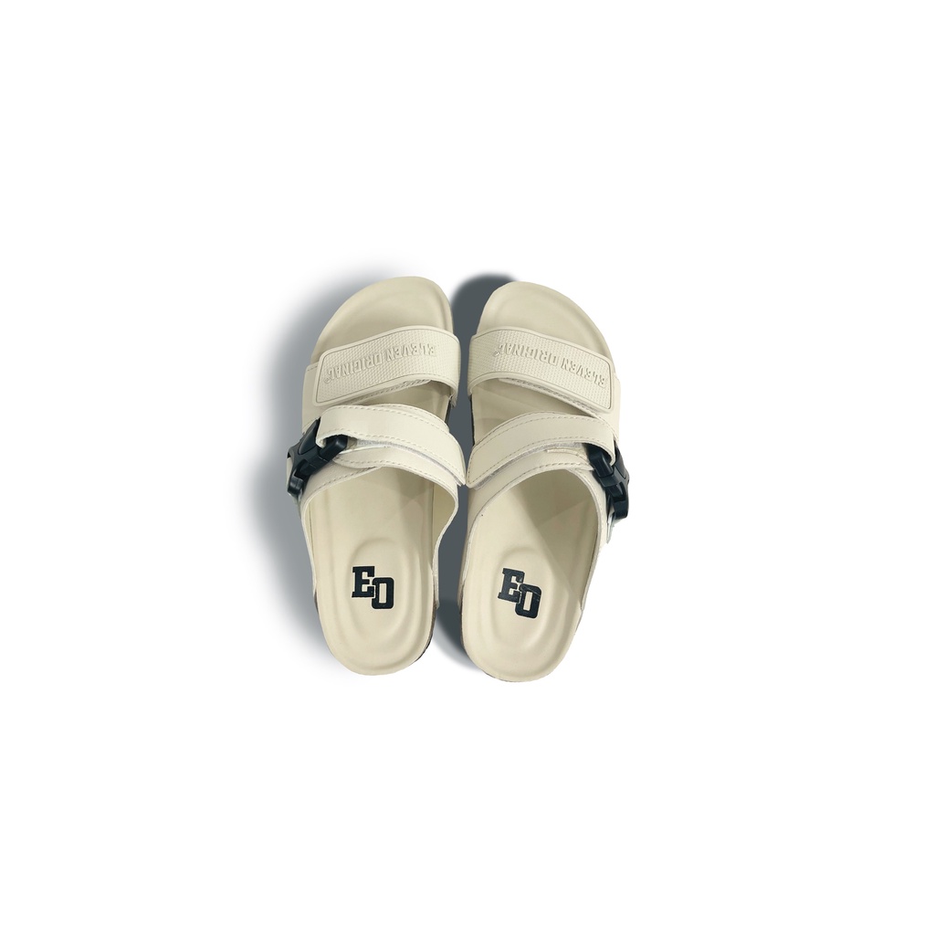 Dép quai ngang Birken đế trấu nam nữ Unisex Eleven Orignial - Màu Đen và màu Be