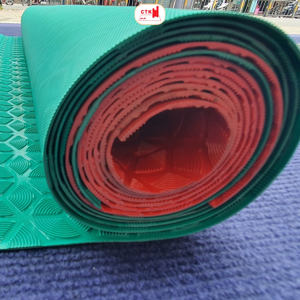 Thảm nhựa trải sàn chống trơn, thảm lót sàn nhà dạng cuộn nhựa cánh quạt đủ màu
