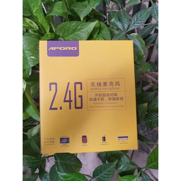 Set mic gạo không dây 2.4g. có củ thu phát dùng cho mọi loa trợ giảng  âm ly loa kéo