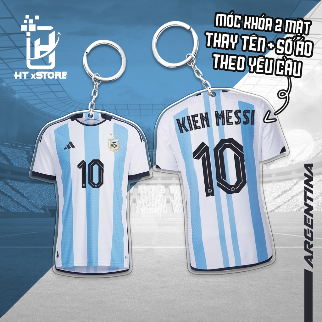 Móc khóa mica thay tên và số áo các đội tuyển quốc gia tranh cúp thế giới 2022,móc khóa bóng đá in hai mặt theo yêu cầu