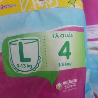 Combo 9 gói tả quần Bobby size L (4 miếng/gói)