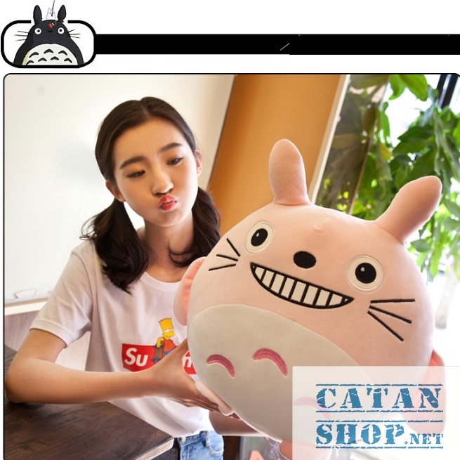 Gối mền TOTORO 3in1 mặt biểu cảm vui nhộn, Vải nỉ nhung cực mịn, bộ chăn gối văn phòng