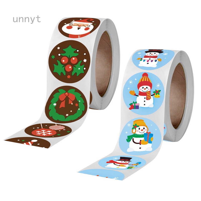 Cuộn 500 Miếng Dán Hình Tròn 2.5CM In Chữ Thank You Độc Đáo Trang Trí Quà Tặng Giáng Sinh