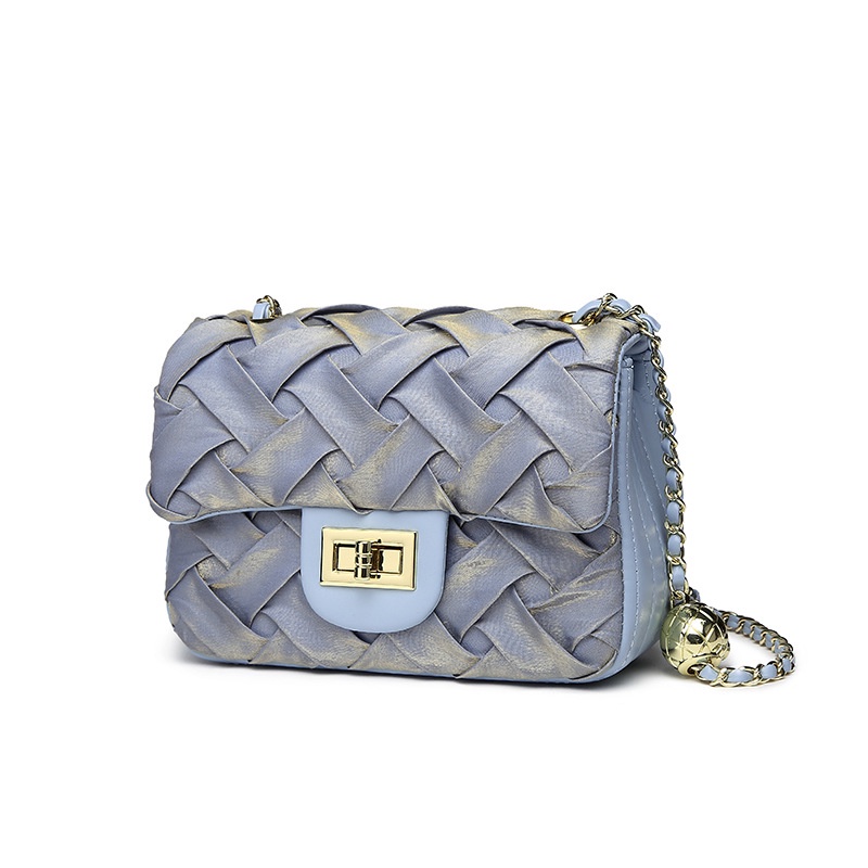 Túi Đeo Vai Hình Vuông Cỡ Nhỏ Phối Dây Đeo Sợi Xích Màu Vàng Thời Trang Cho Nữ