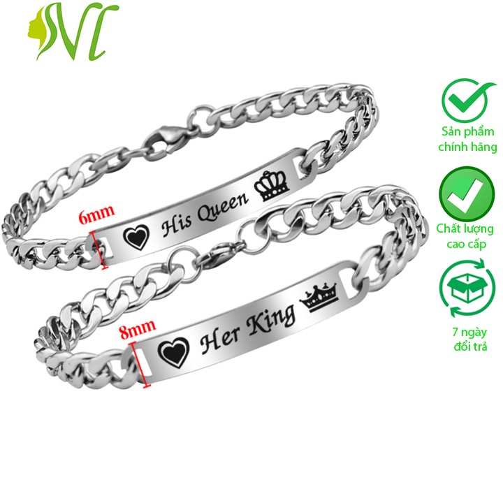 Vòng tay đôi nam nữ quá dễ thương không đen không dị ứng xài nước tốt