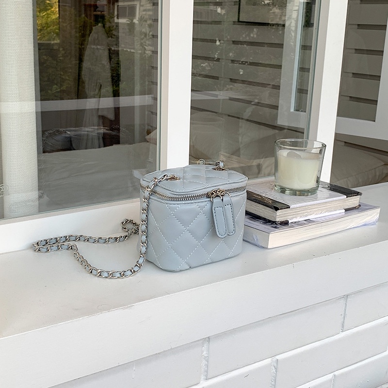 IELGY Túi Xách bucket mini Hình Thoi Phối Dây Xích Thời Trang Cho Nữ