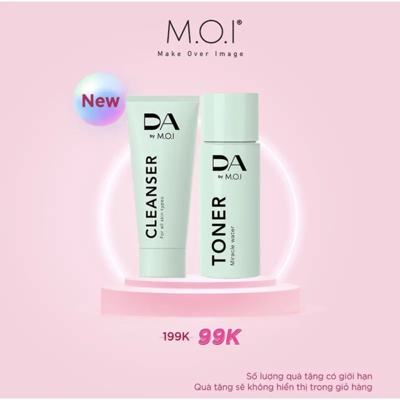 Combo mini Sữa rửa mặt + Toner (DA by MOI)