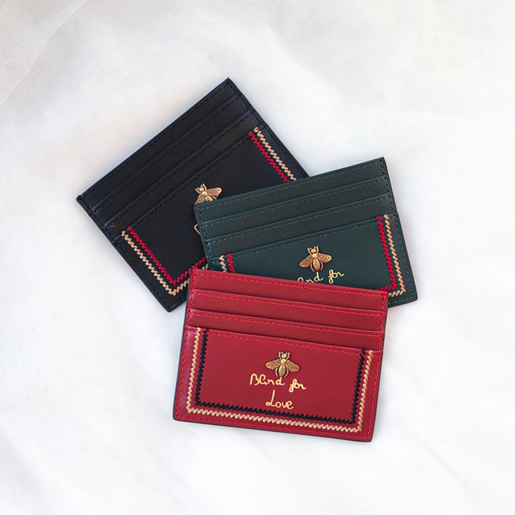 Ví đựng thẻ họa tiết chú ong kiểu GUC mini Card Holder